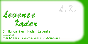levente kader business card